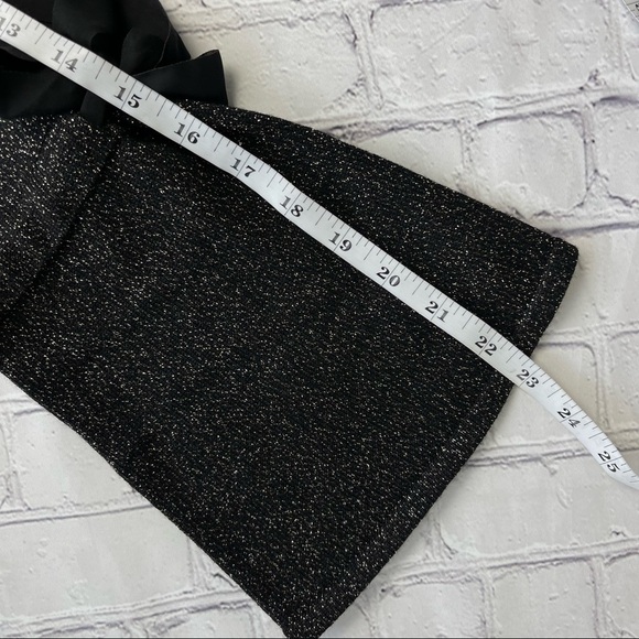 RSVP by Talbots Black Metallic Sparkle Midi Dress Wool Blend Bell Sleeves Small - Picture 11 of 15
